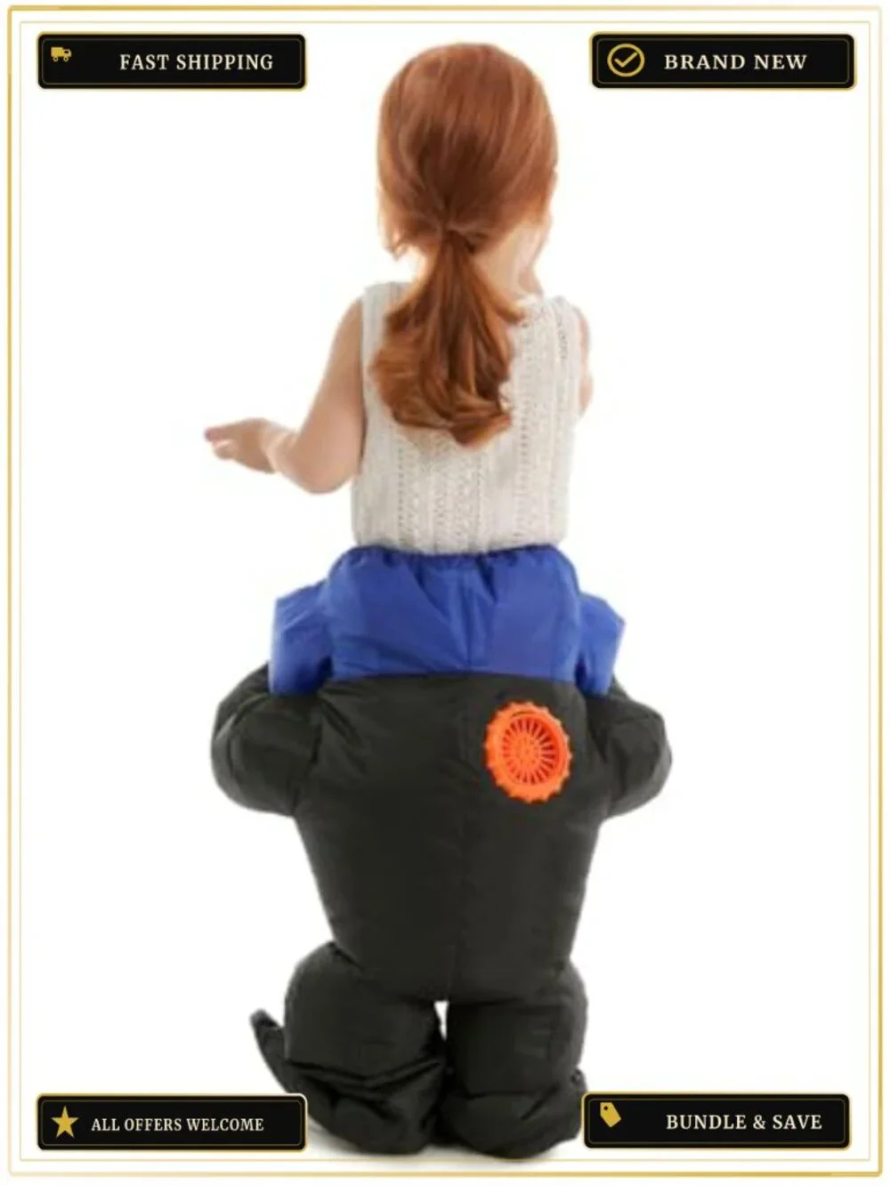 Inflatable Gorilla Piggy Back Rider Costume Kids Cosplay